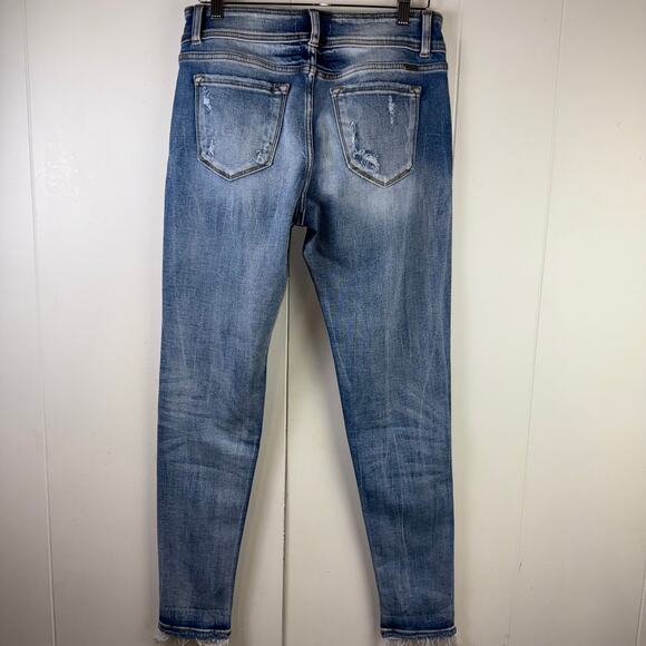 KanCan Mid Rise Ankle Skinny Frayed Hem Jeans - Picture 2 of 7